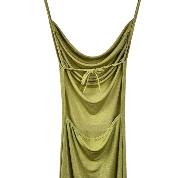 Maxi bodycon cami dress, XS, spaghetti straps, pencil ruched backless, tie back - Picture 7 of 9